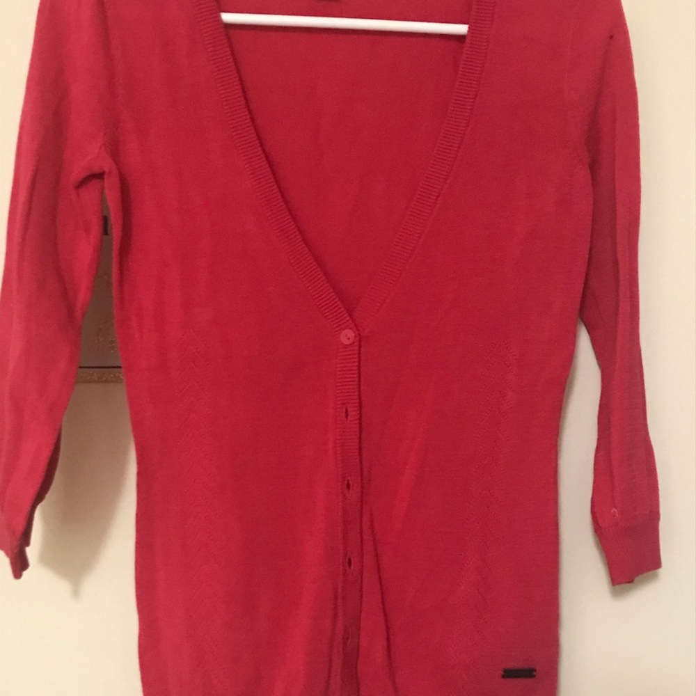 Tommy Hilfiger pink long sleeve cardigan